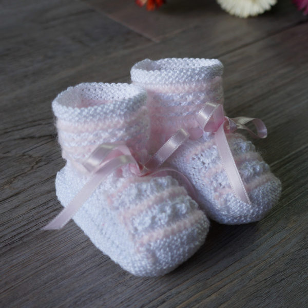 Heirloom hand knitted baby sweater set