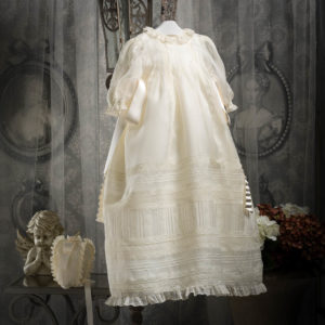 Vintage long sleeve pure natural silk gown