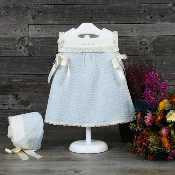 Girls cotton jacquard dress set