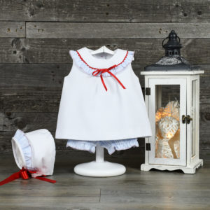 Sailor style baby dress set