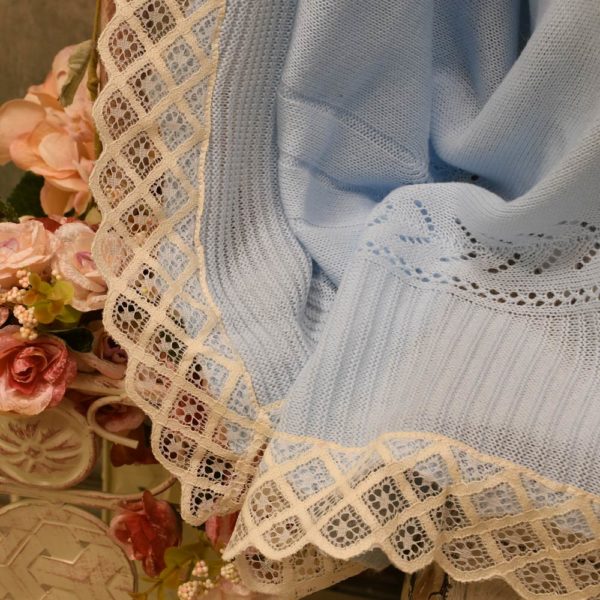 Fine knit and lace shawl
