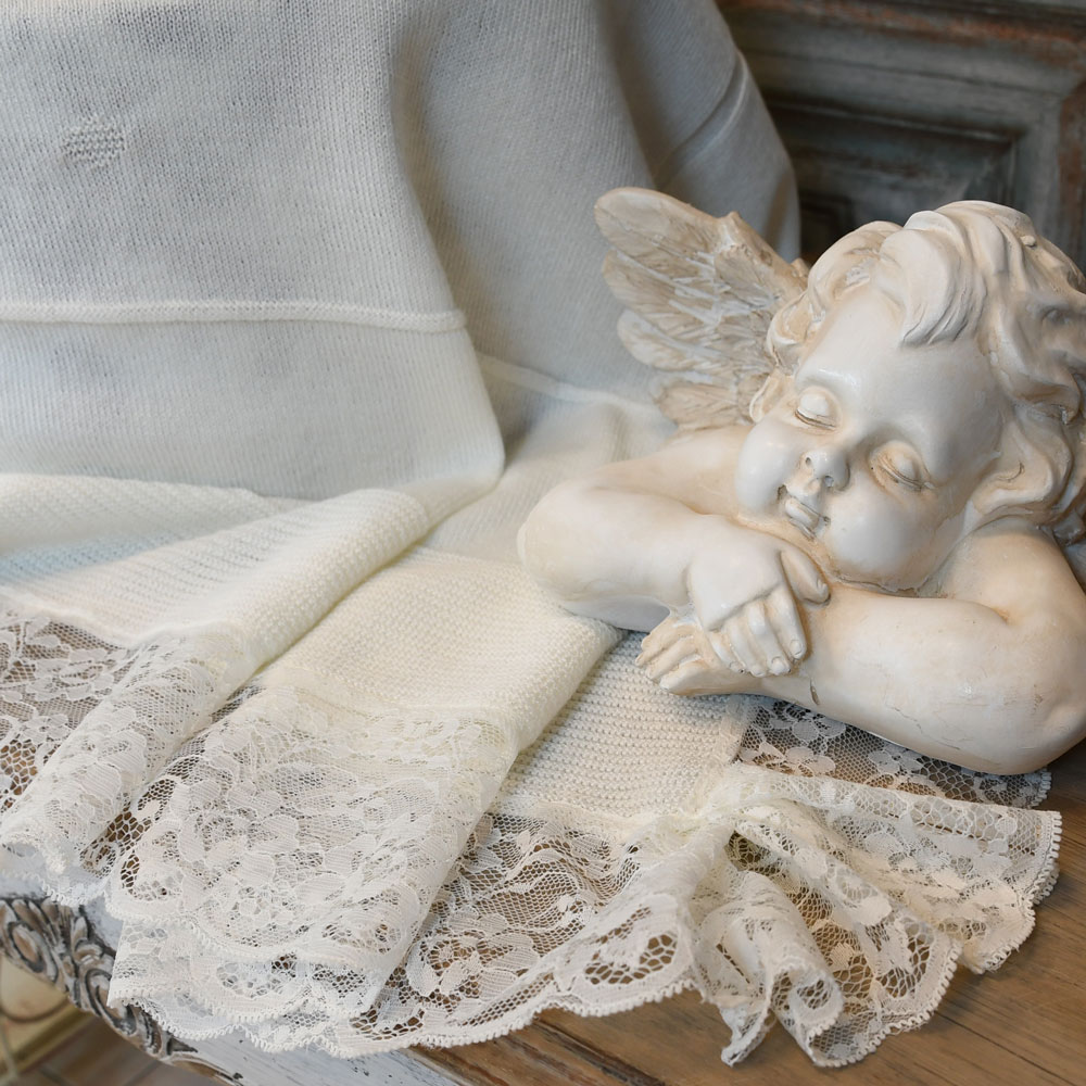 Manta bebé recién nacido de algodón tundosado y estrellas bordadas Canela  (6047W22_16)