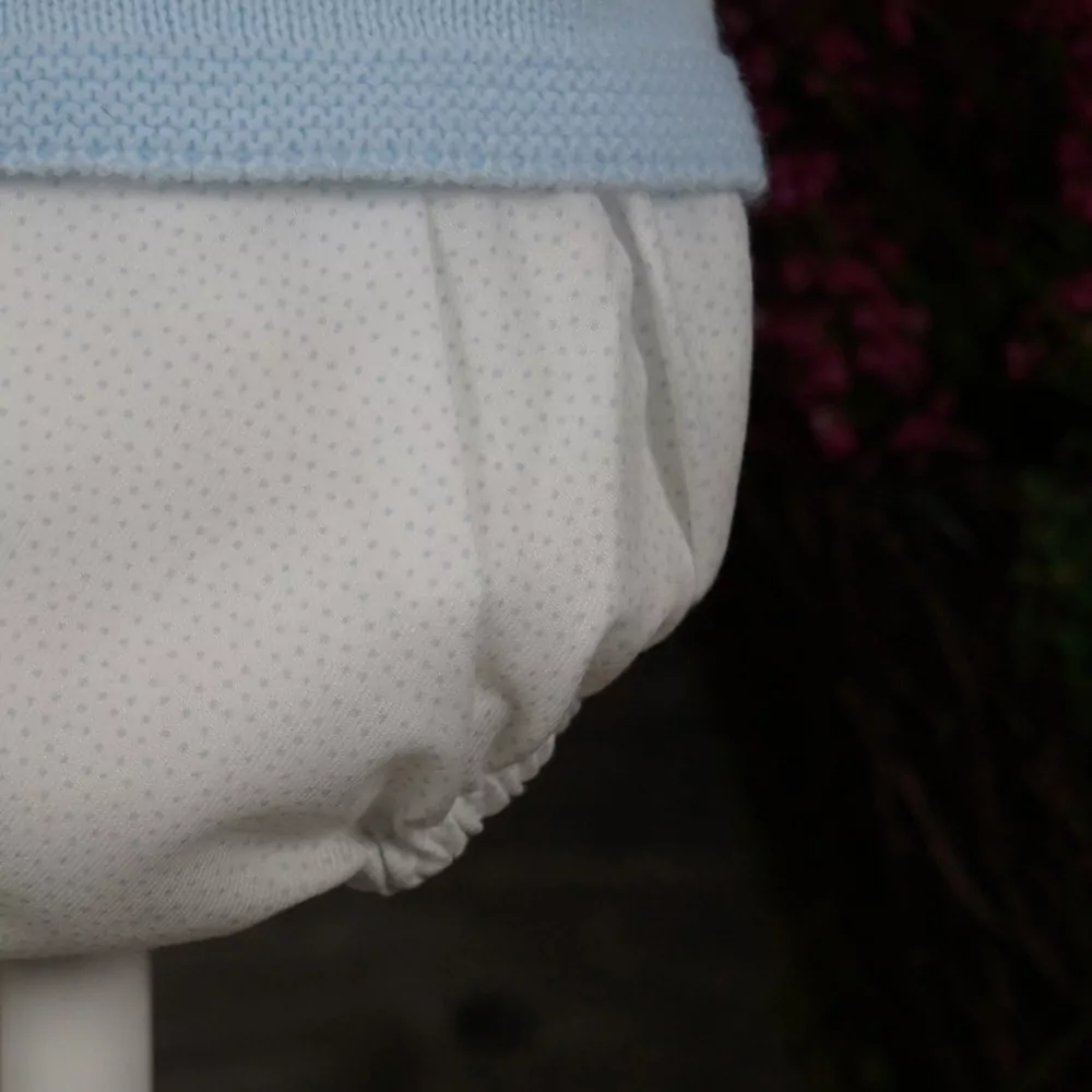 Detalle conjunto tres piezas celeste