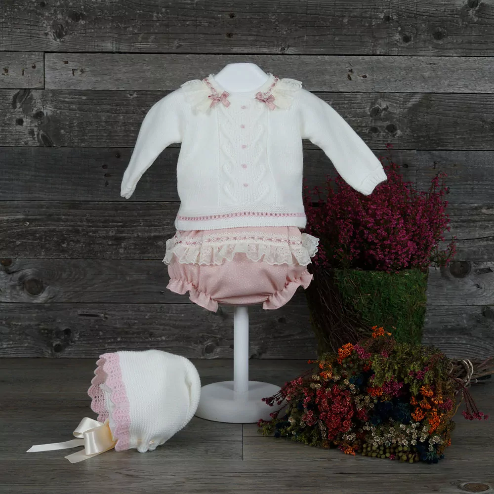 Combined knit and viyella set