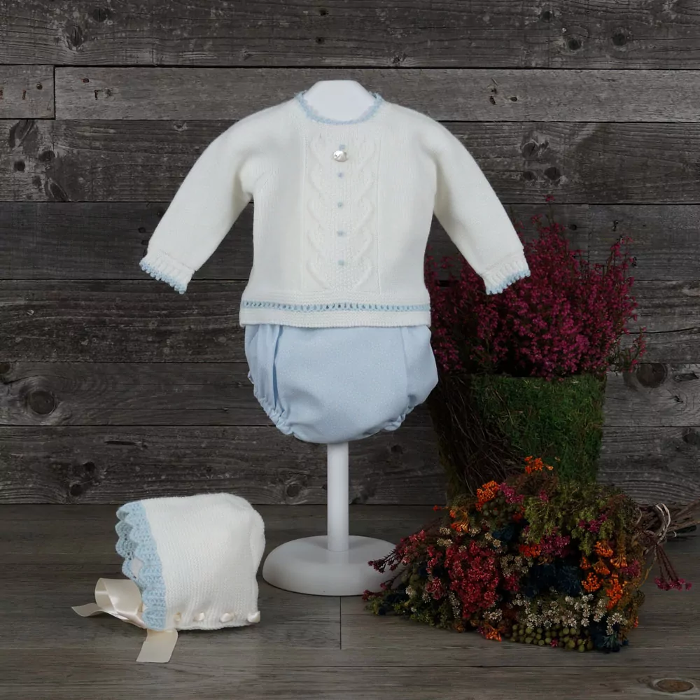 Combined knit and viyella set