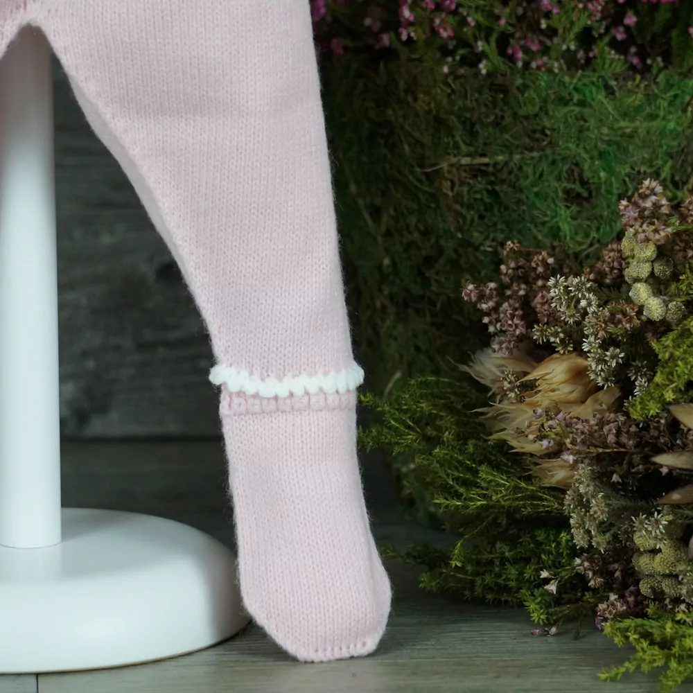 Detalle conjunto tres piezas rosa empolvado