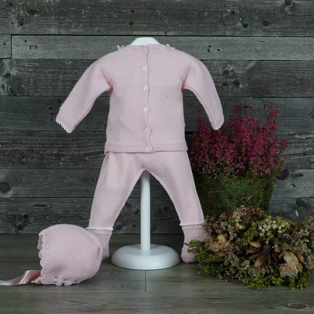 Conjunto tres piezas rosa empolvado