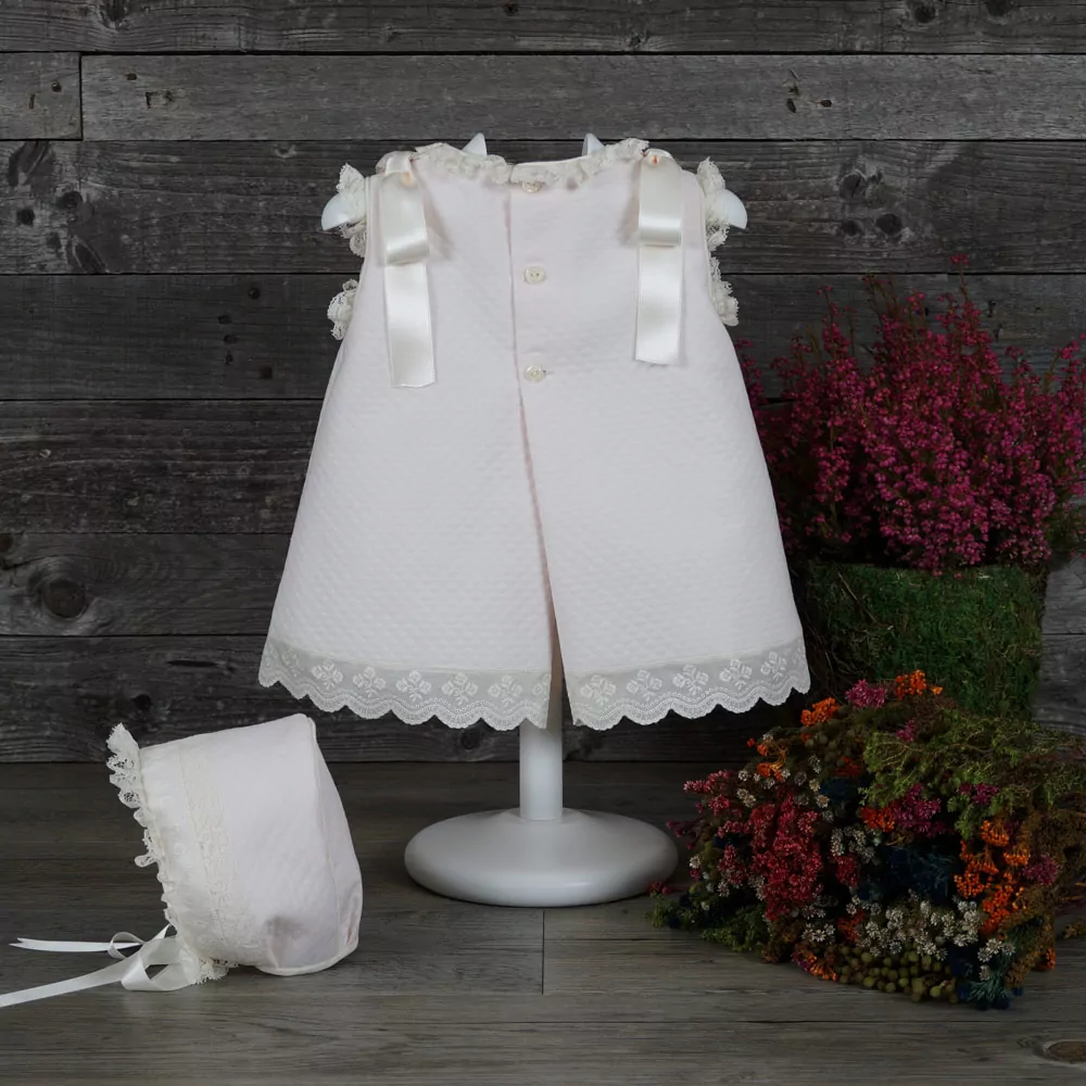 Jesusito rosa y beige con braguita y capota - Imagen 2