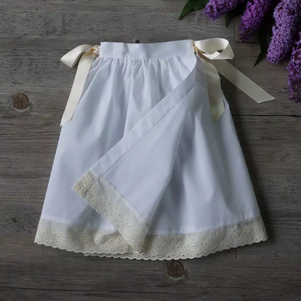 Batiste and embroidered cotton lace long skirt - Image 2