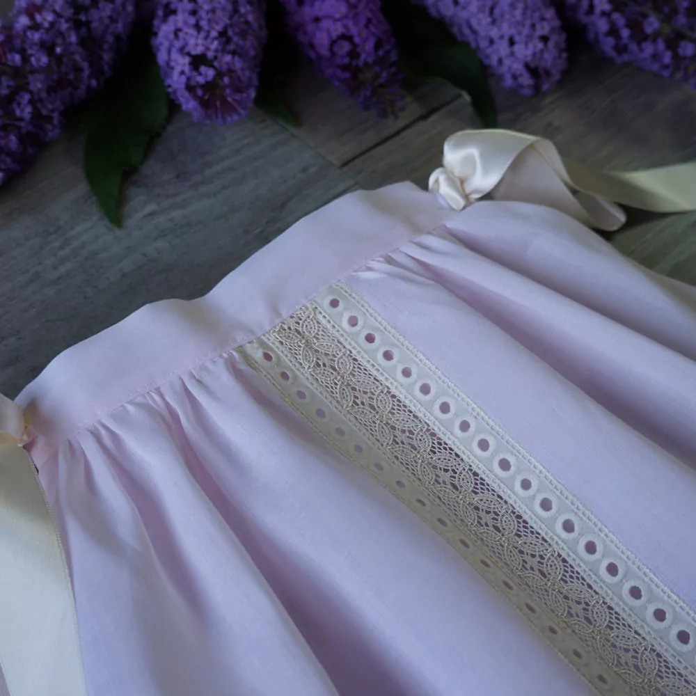 Batiste and embroidered cotton lace long skirt - Image 3