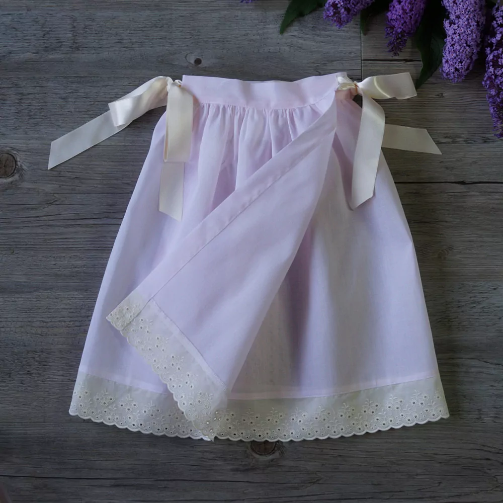 Batiste and embroidered cotton lace long skirt - Image 2