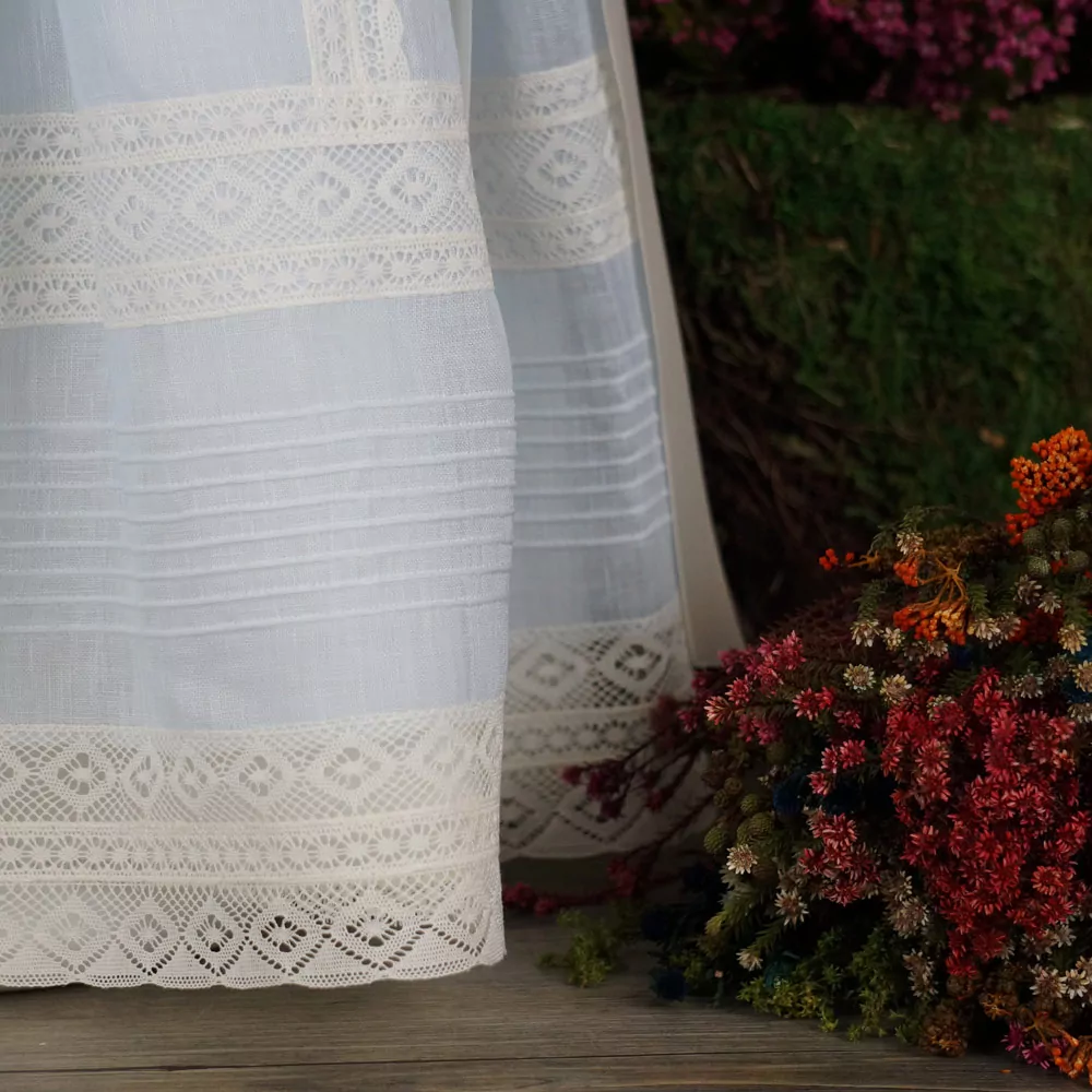 Magnificent italian  cotton linen dress - Image 3