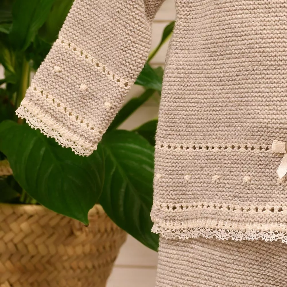 Traje de punto tres piezas topo - Imagen 3