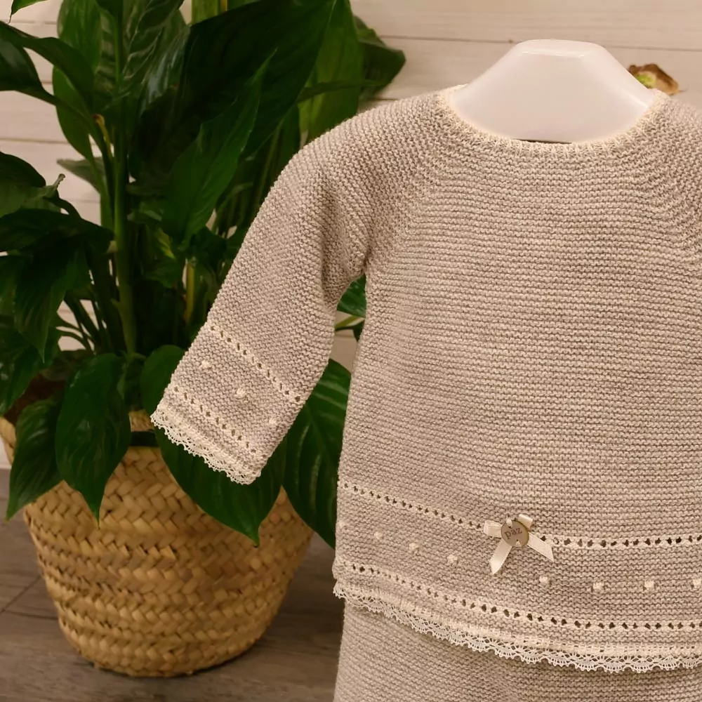 Traje de punto tres piezas topo - Imagen 2