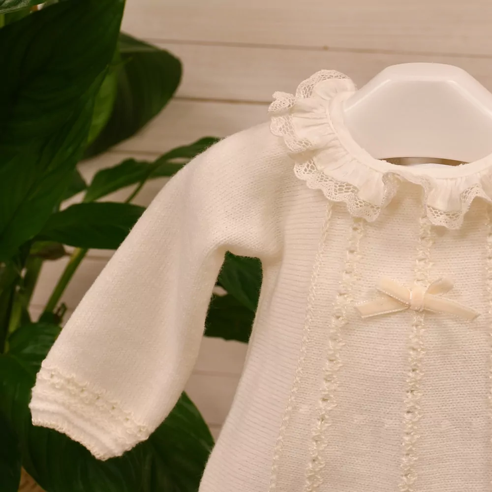 Traje de punto tres piezas marfil - Imagen 2