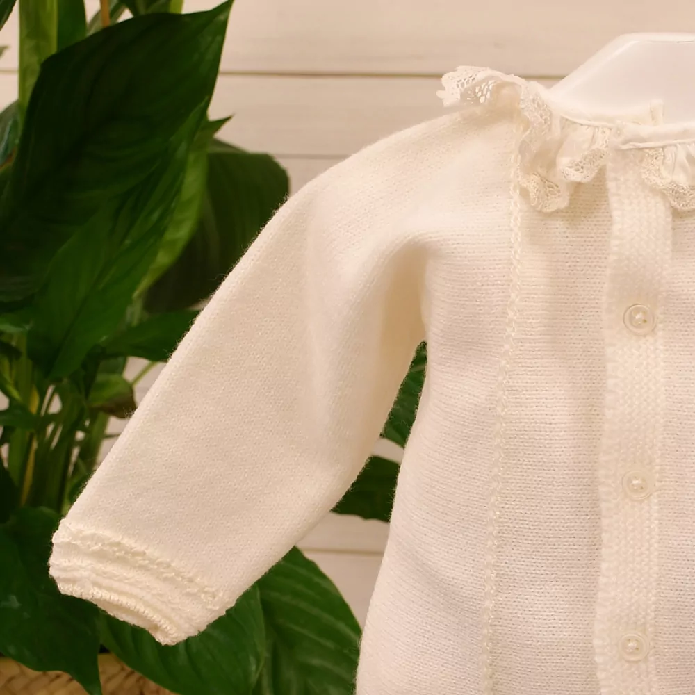 Traje de punto tres piezas marfil - Imagen 3