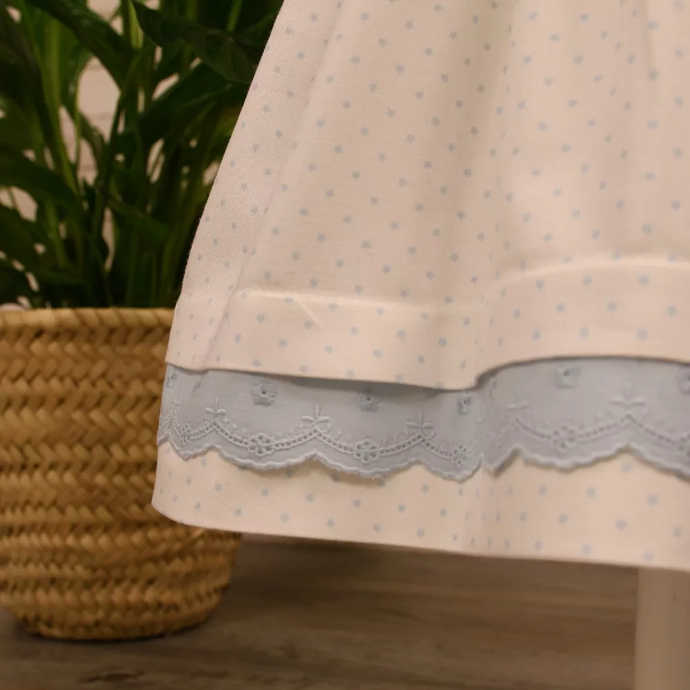 Combined knit and viyella dress with matching bonnet - Image 3