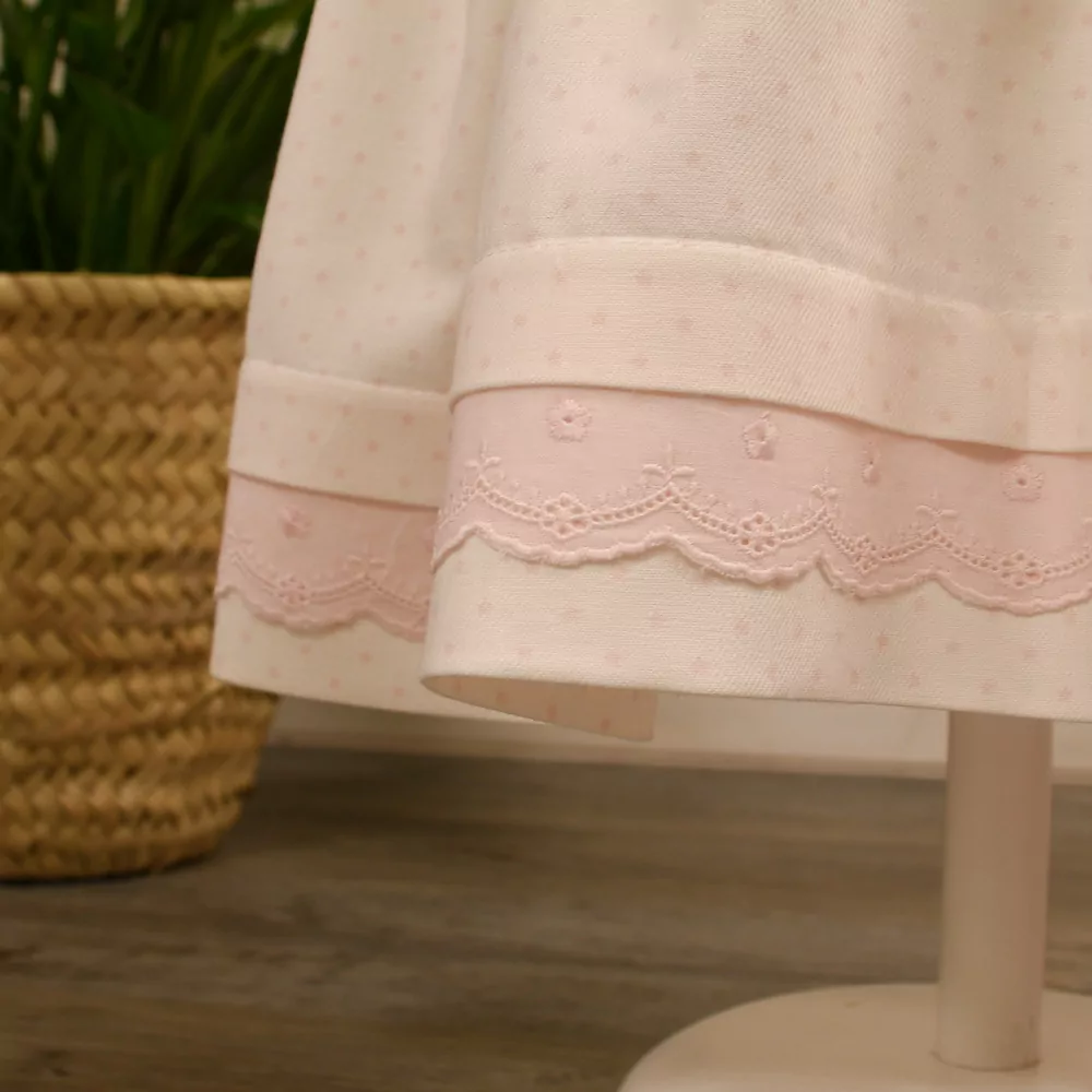 Combined knit and viyella dress with matching bonnet - Image 3