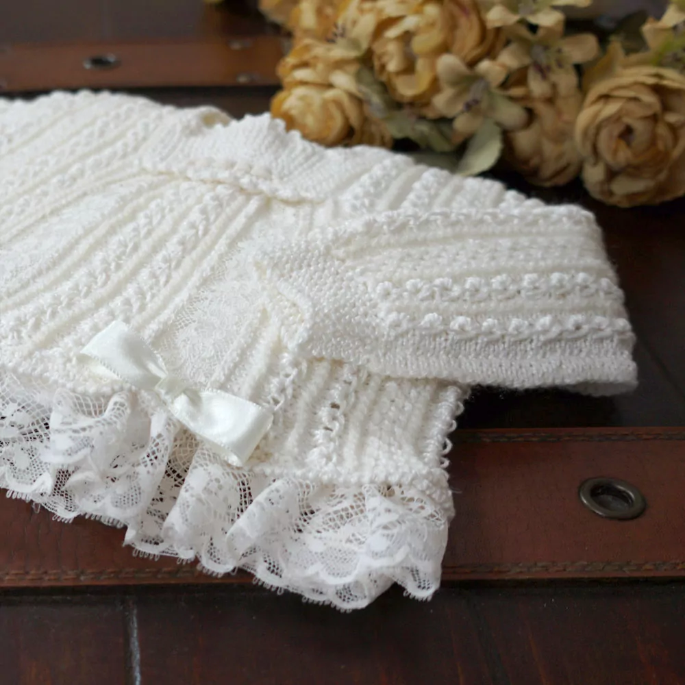 Conjunto chaqueta, gorro y patucos marfil - Imagen 3