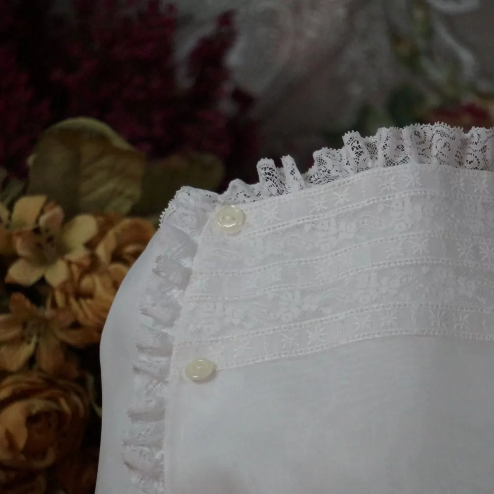 Cubrepañal seda natural blanco - Imagen 2