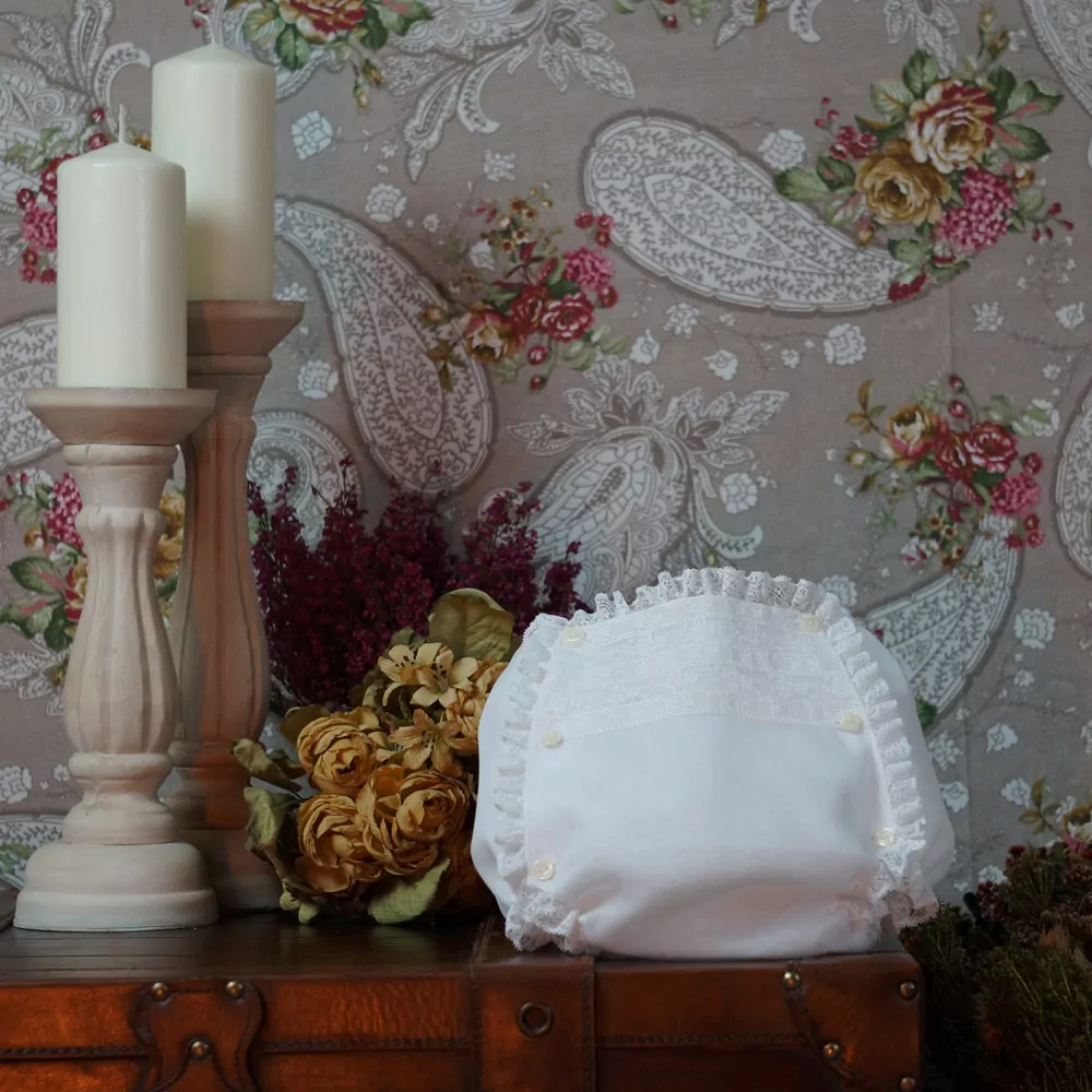 Cubrepañal seda natural blanco