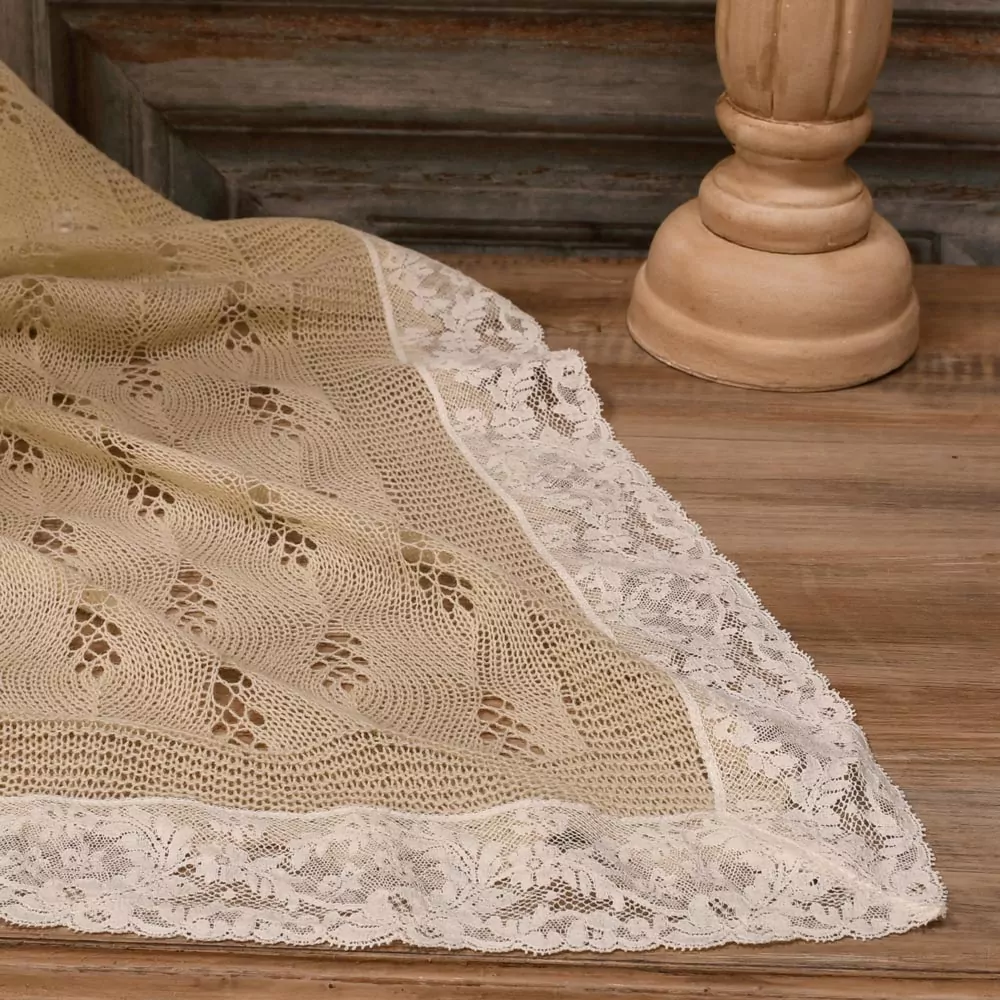 Manta de bebé tipo chal inglés con encaje - Imagen 3