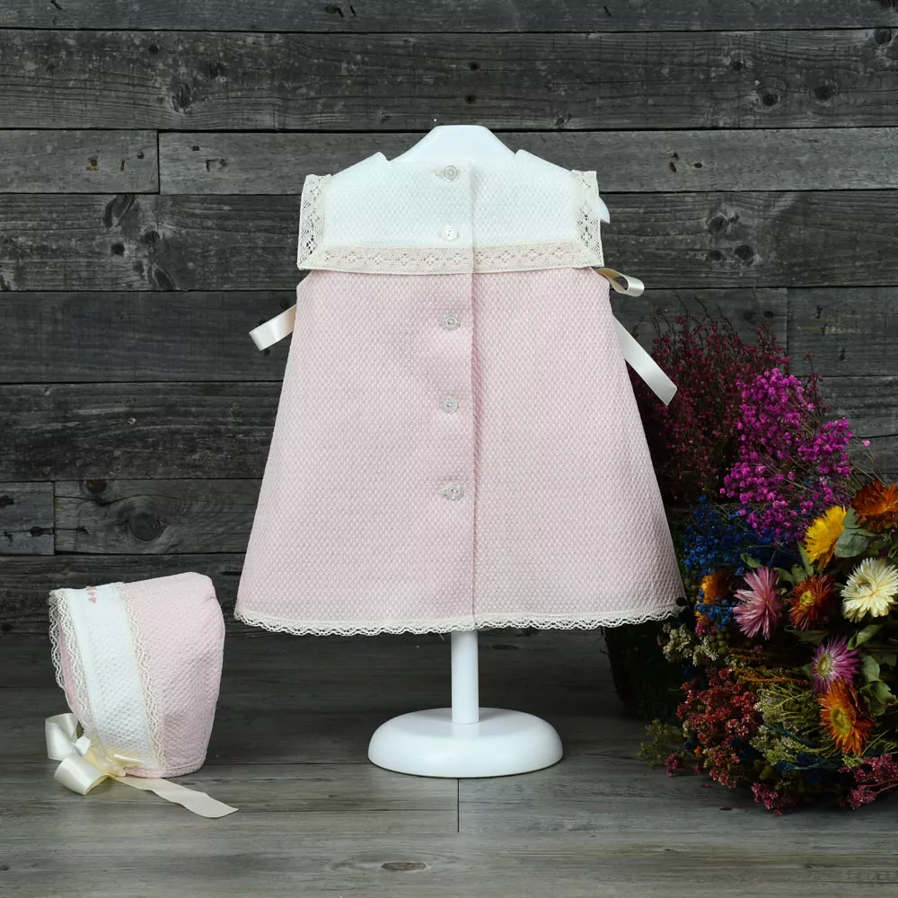 Girls cotton jacquard  dress set - Image 4