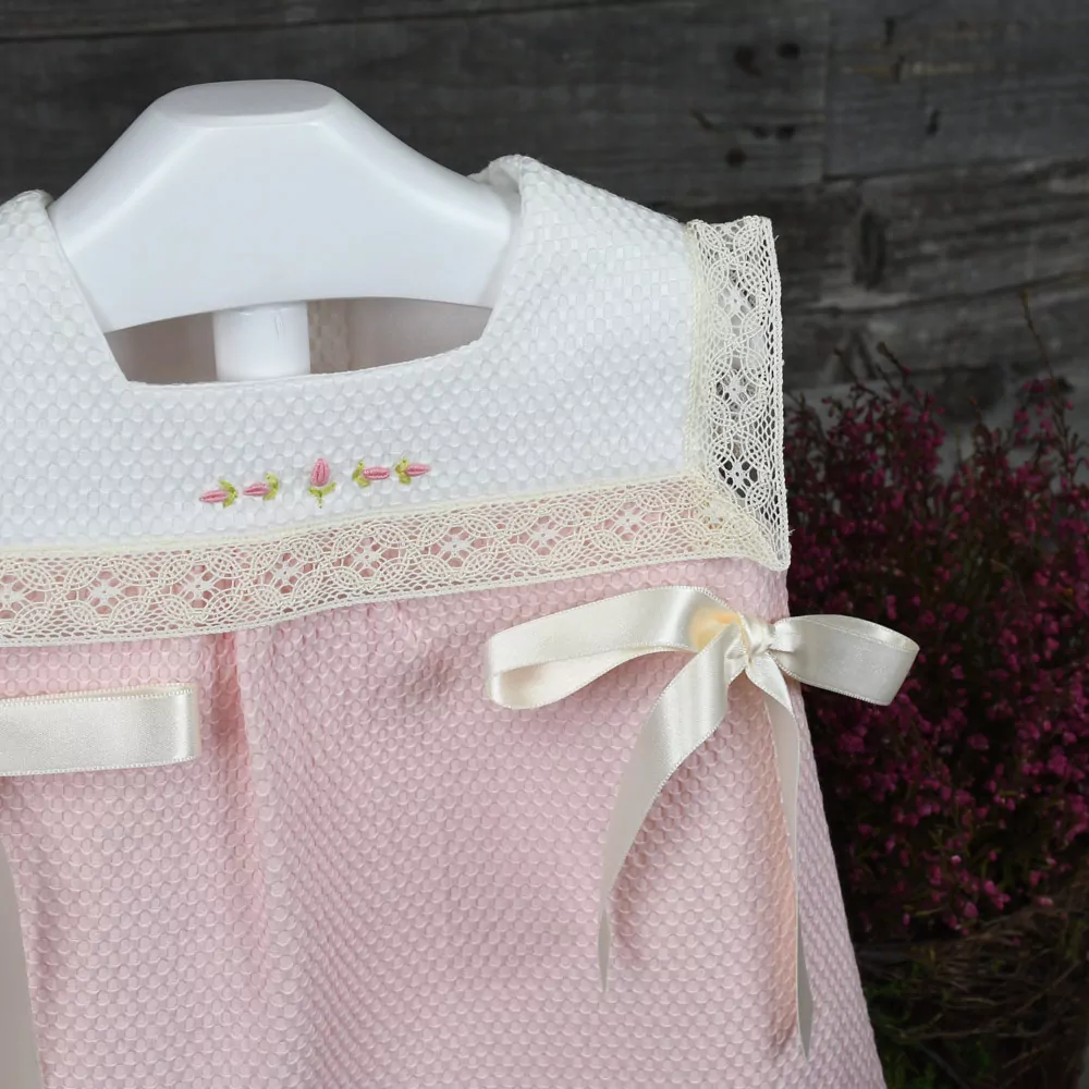 Girls cotton jacquard  dress set - Image 2