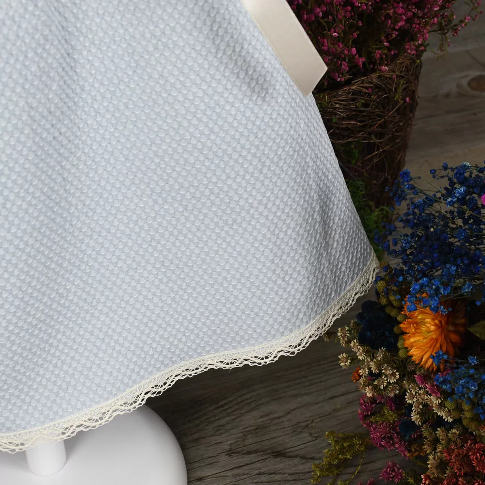 Girls cotton jacquard dress set - Image 3