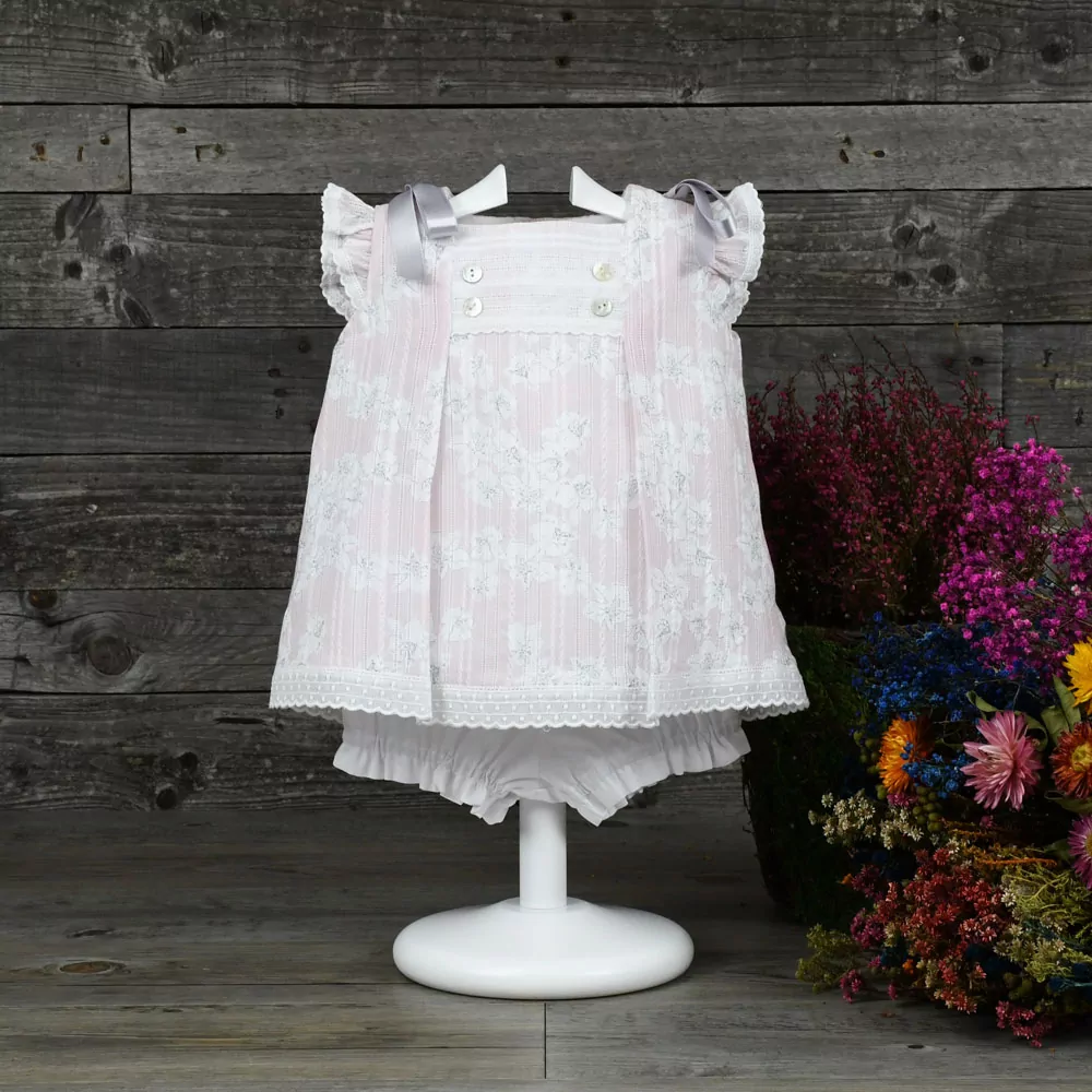 Printed muslin baby girls dress