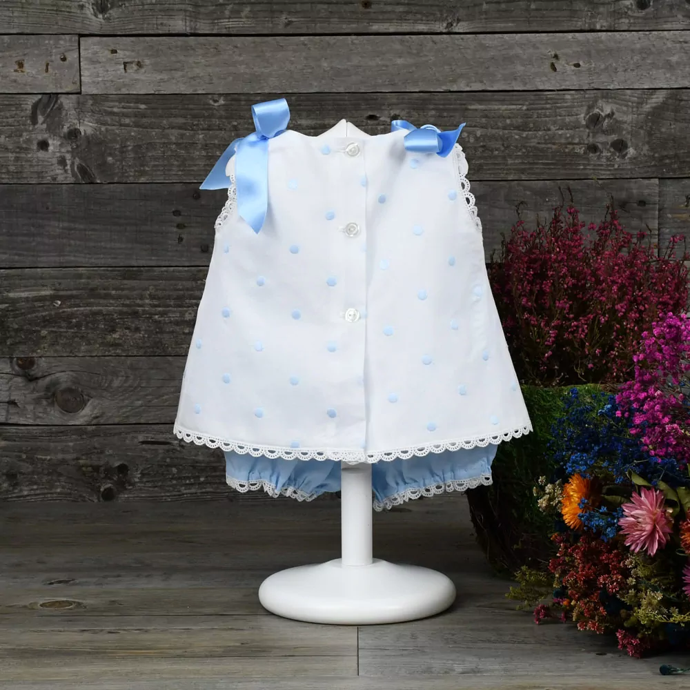 Vestido corto en muselina de topos - Imagen 3