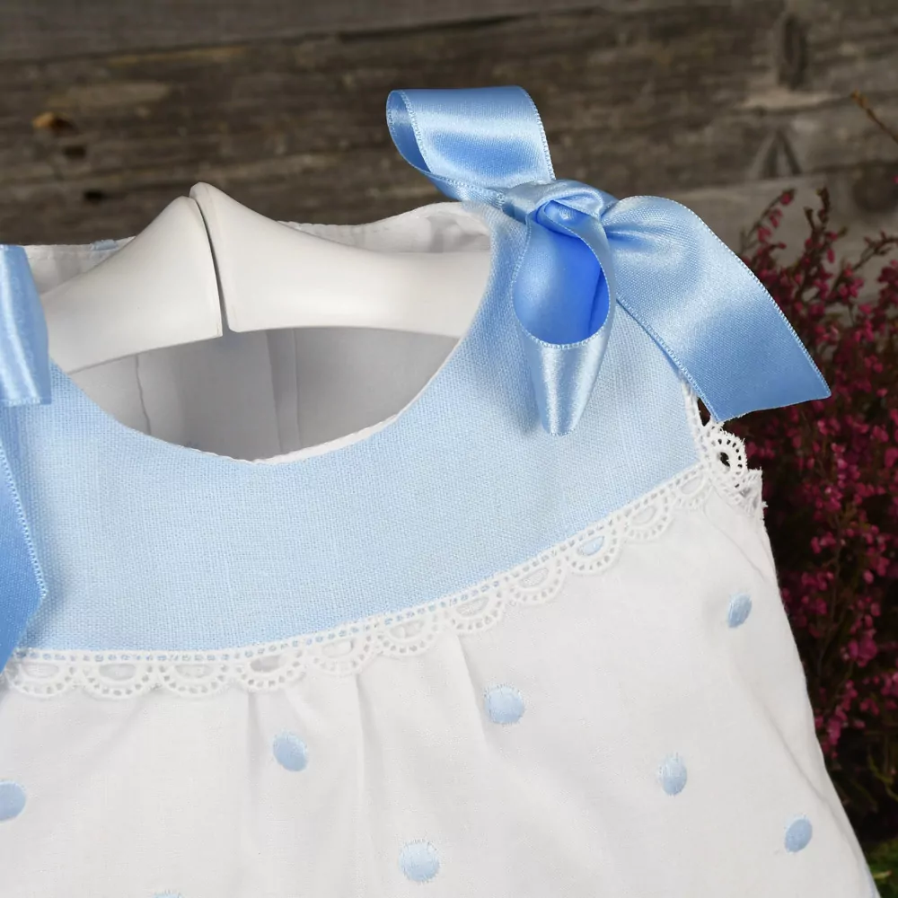 Vestido corto en muselina de topos - Imagen 2