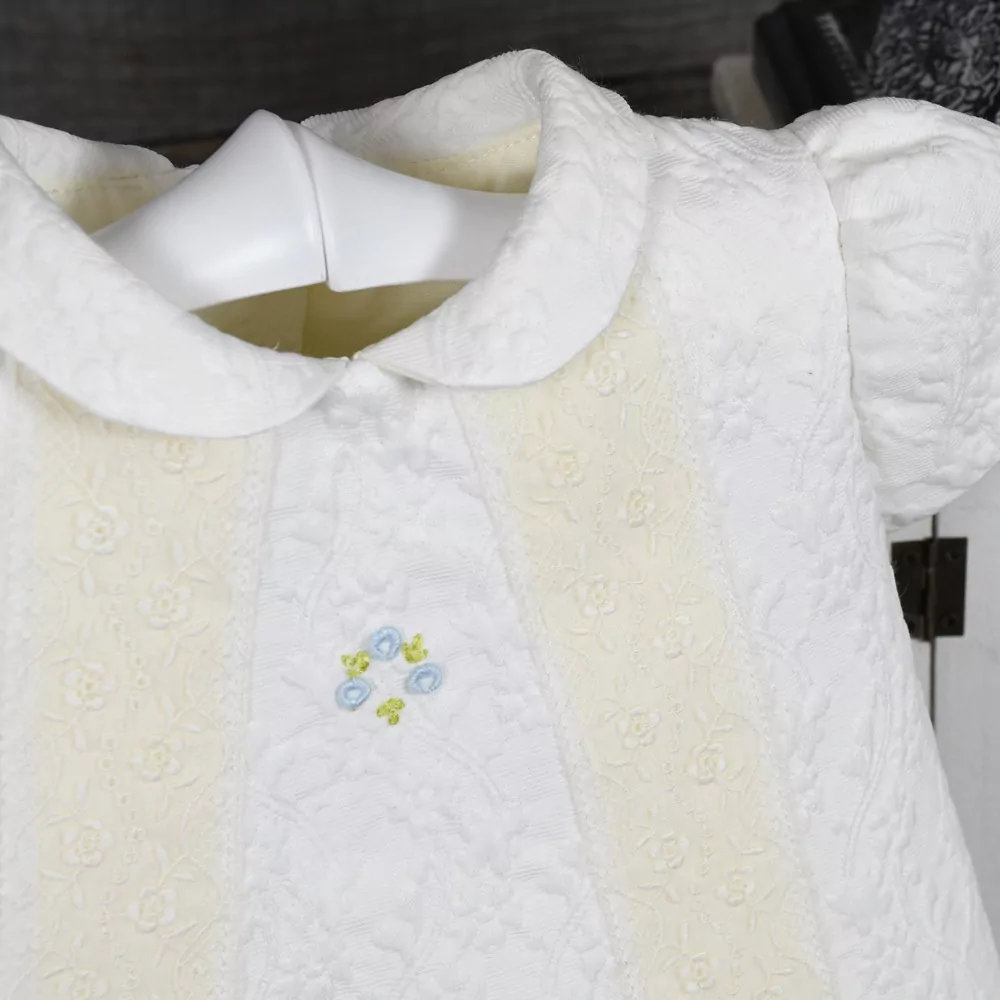 Traje unisex en algodón brocado marfil - Imagen 2