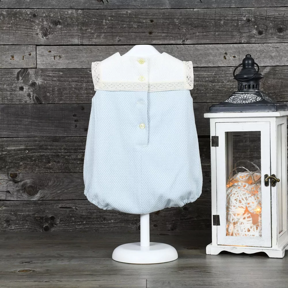 Pololo de algodón brocado con puntilla de guipur - Imagen 3