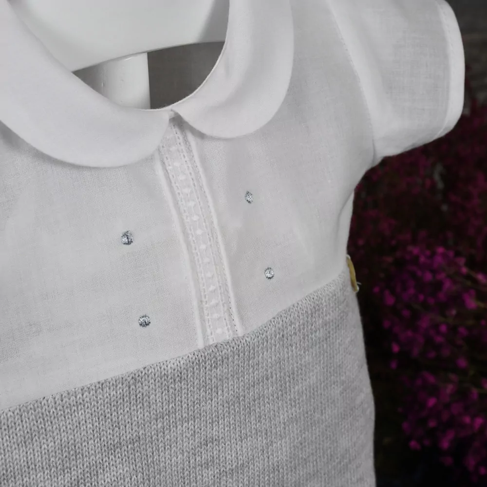 Pelele combinado punto de perlé y batista - Imagen 2