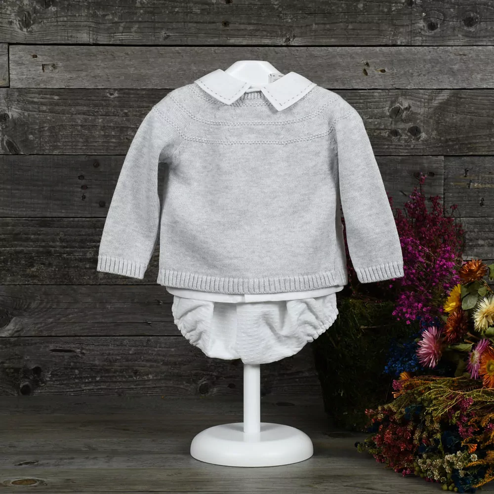 Conjunto niño de 3 piezas en piqué y perlé - Imagen 4