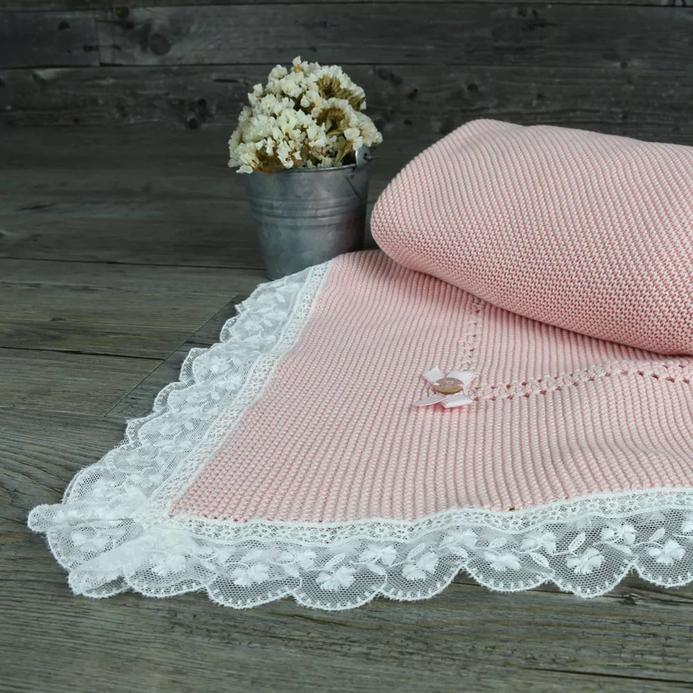 Toquilla en perlé con encaje - Imagen 5