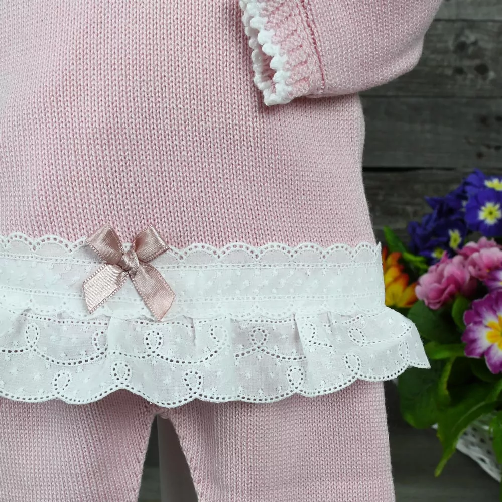 Conjunto de punto niña en perlé con detalles de tira bordada - Imagen 3