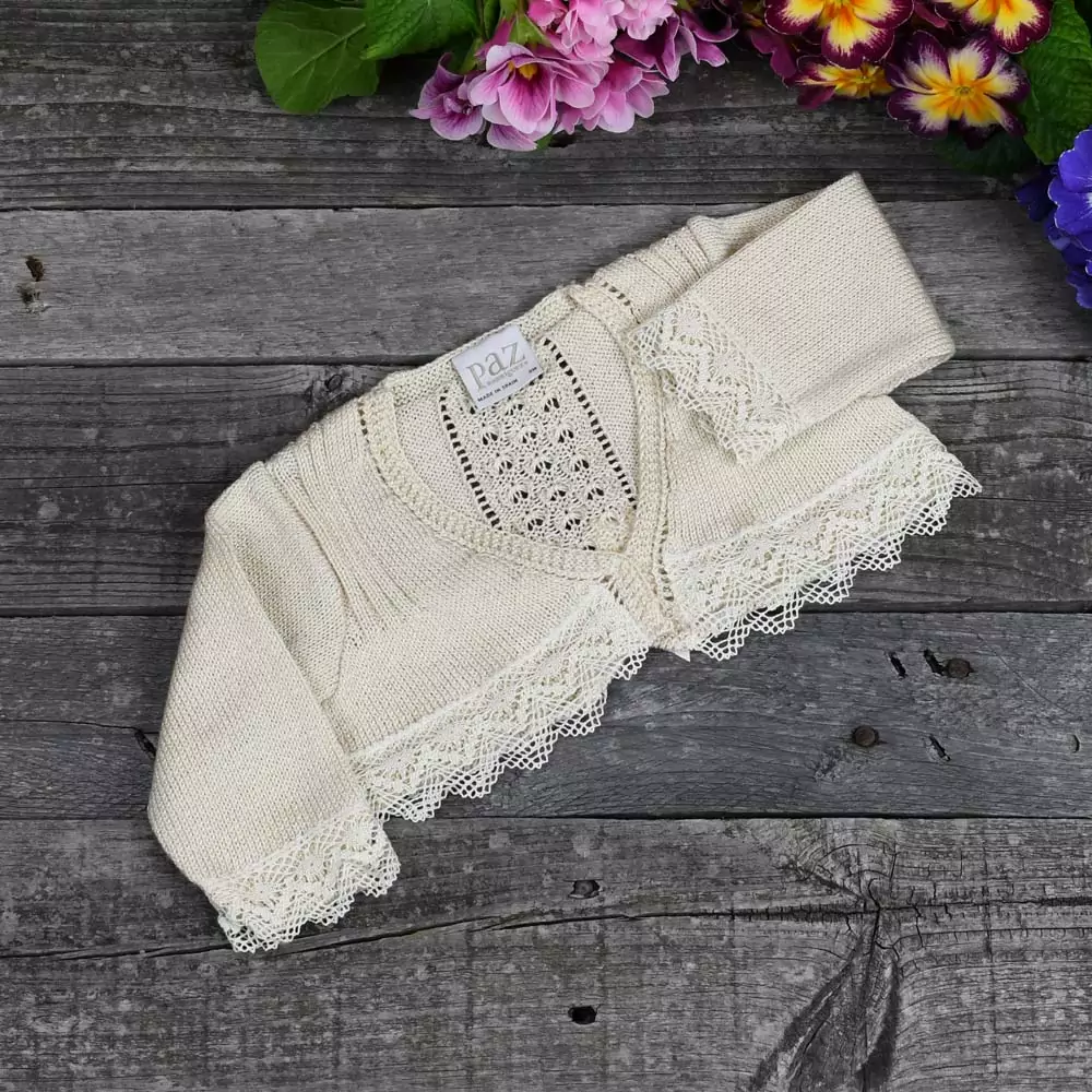 Chaqueta rebeca en perlé de algodón