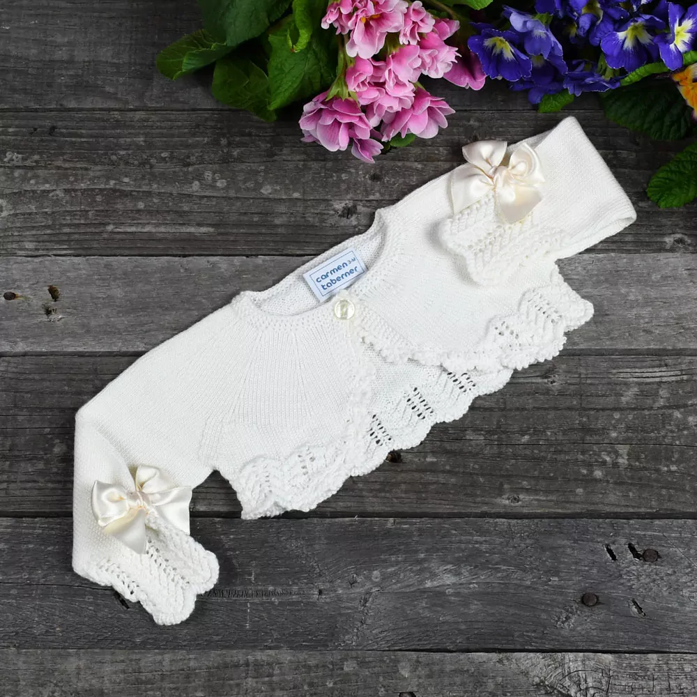 Chaqueta torera en perlé de algodón