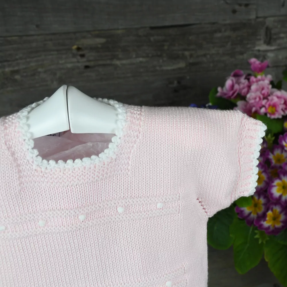 Conjunto jersey de perlé y ranita de plumeti estampada - Imagen 3