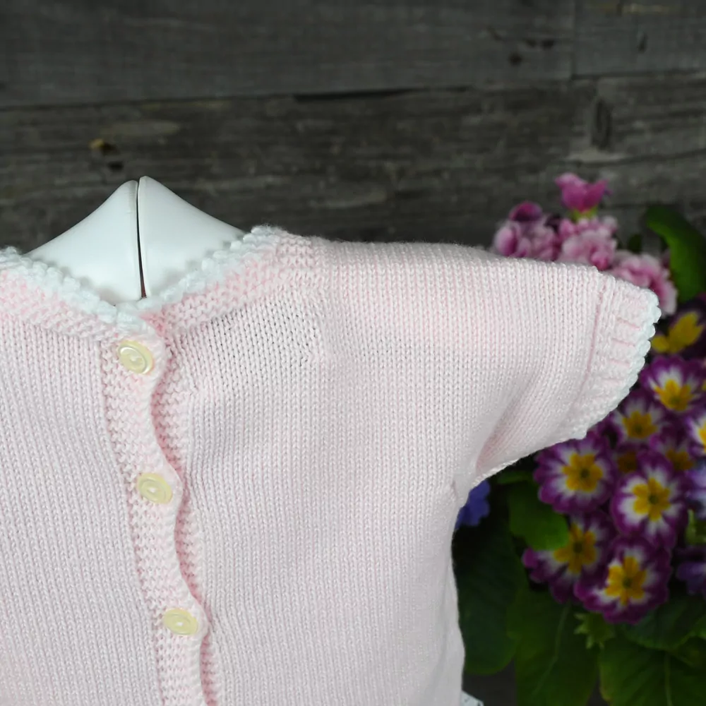 Conjunto jersey de perlé y ranita de plumeti estampada - Imagen 4