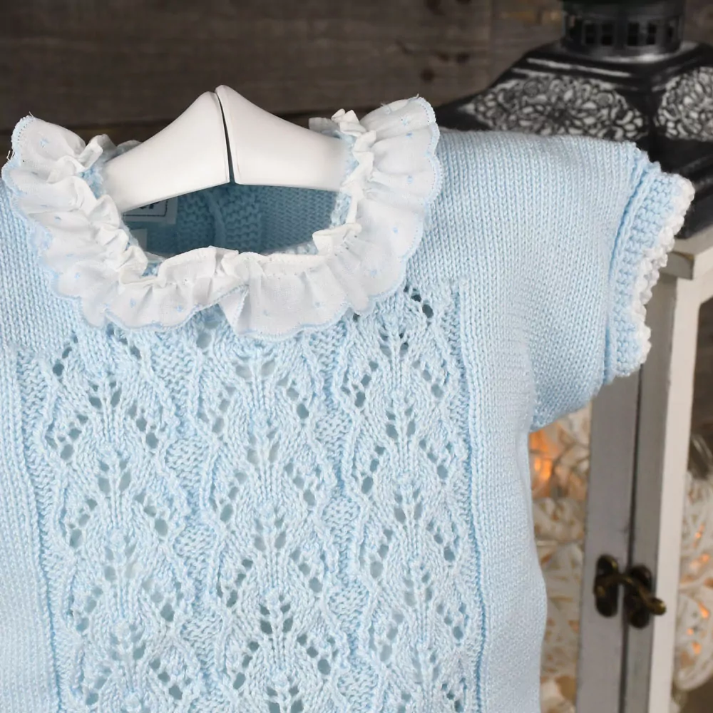 Conjunto jersey de perlé y ranita de plumeti estampada - Imagen 2