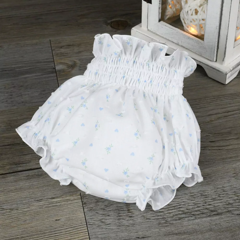 Conjunto jersey de perlé y ranita de plumeti estampada - Imagen 4