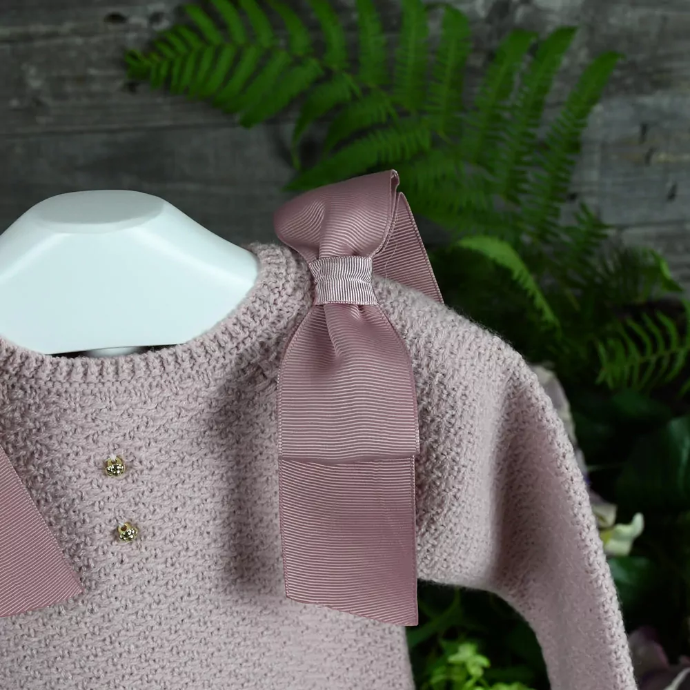 Conjunto tres piezas en rosa empolvado y marfil - Imagen 2