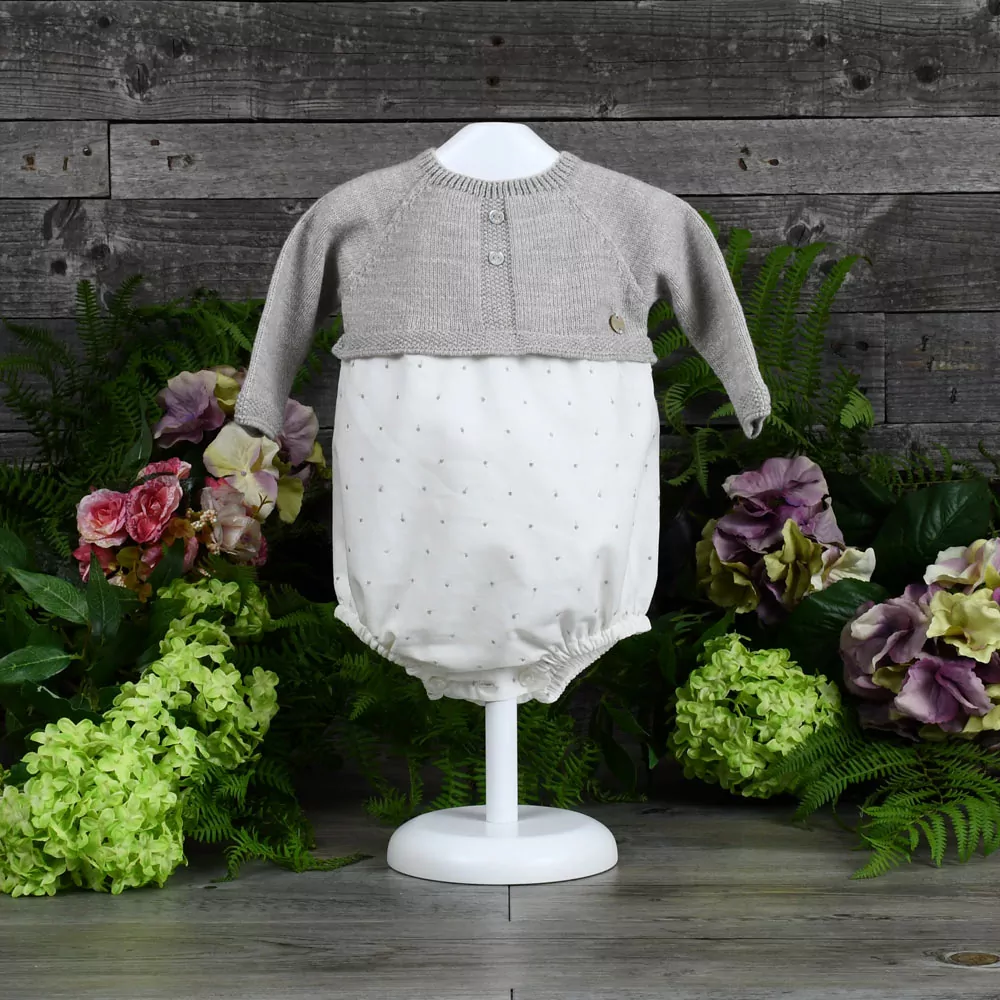 Pelele de punto y viyela