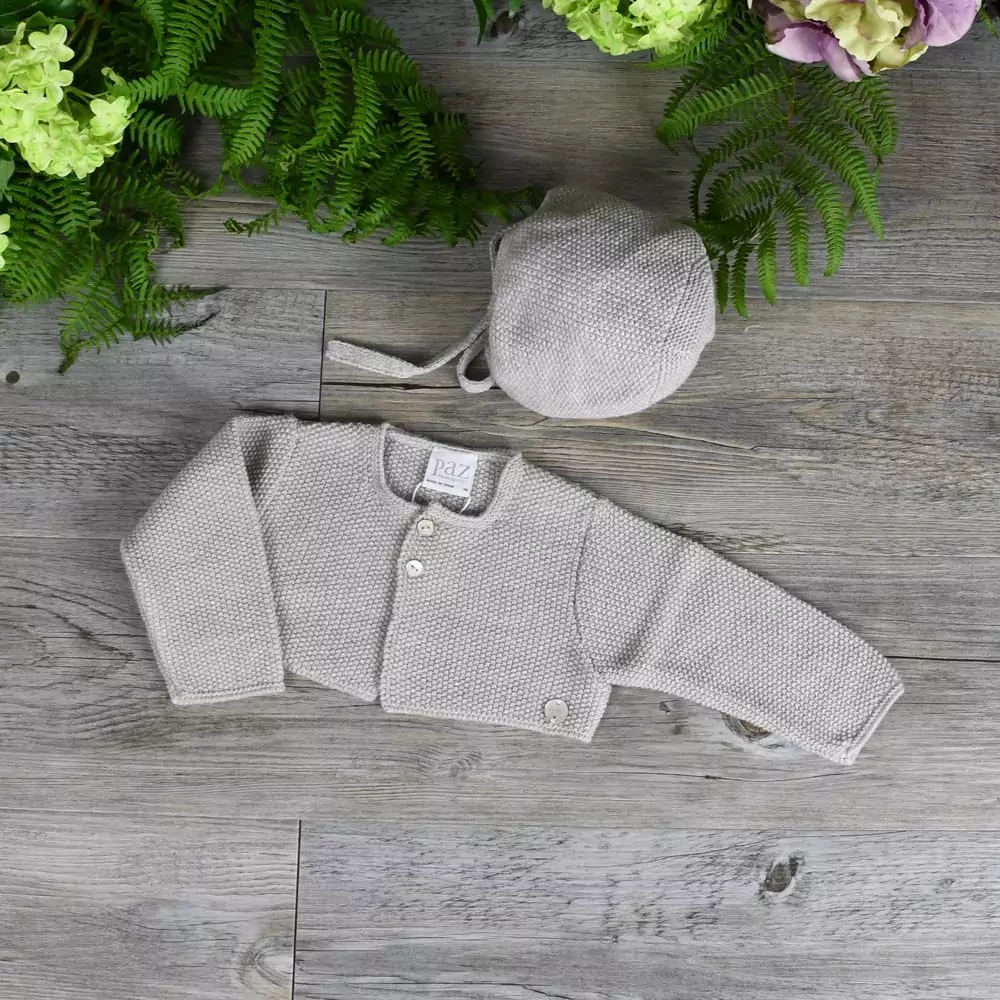 Bolero cardigan and bonnet set