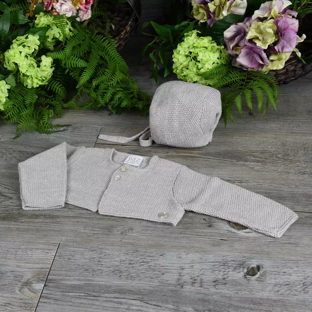 Bolero cardigan and bonnet set - Image 2