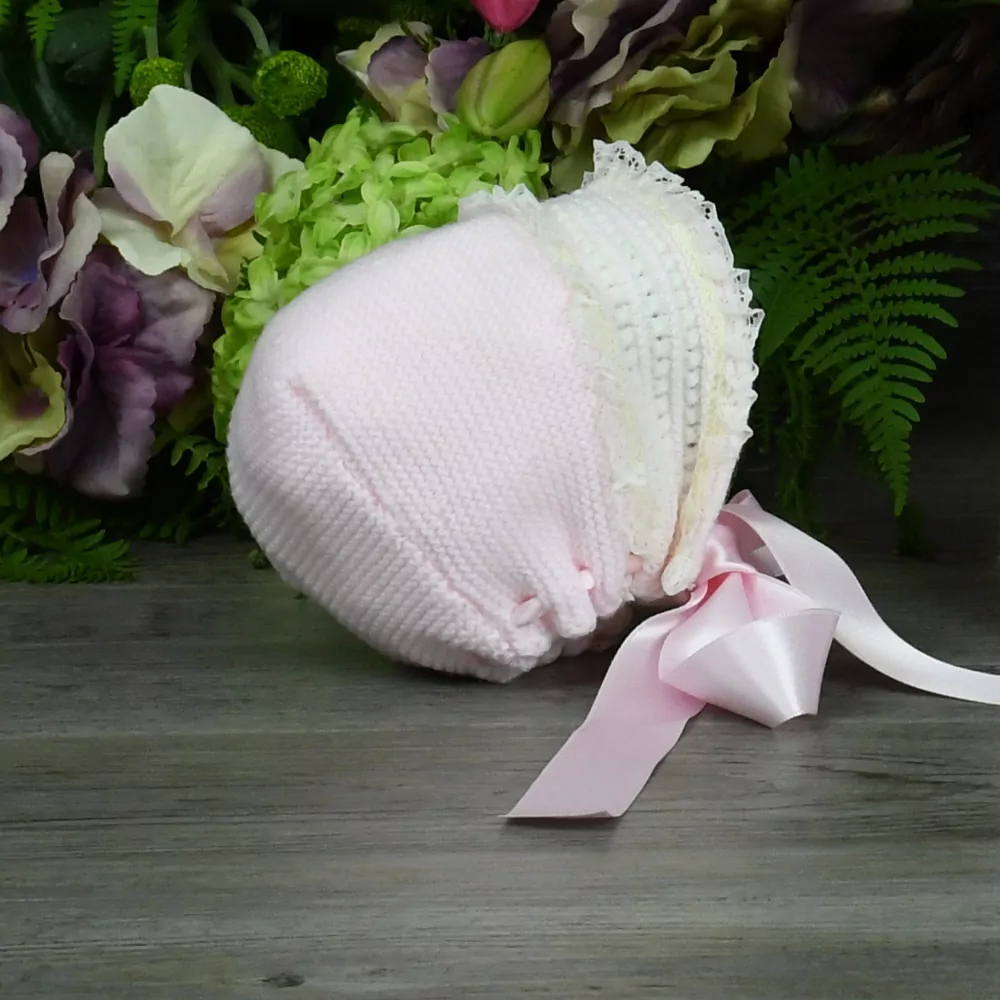 Newborn knit with lace detail set - Image 4