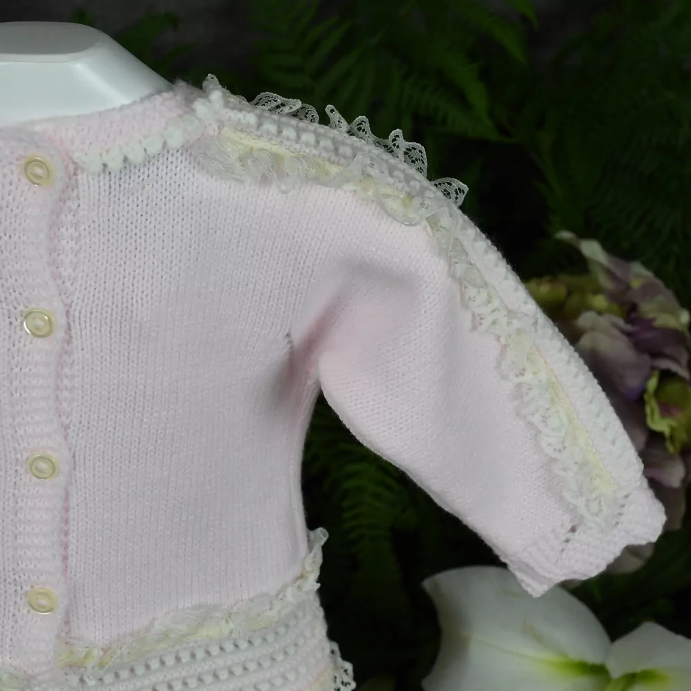 Newborn knit with lace detail set - Image 3